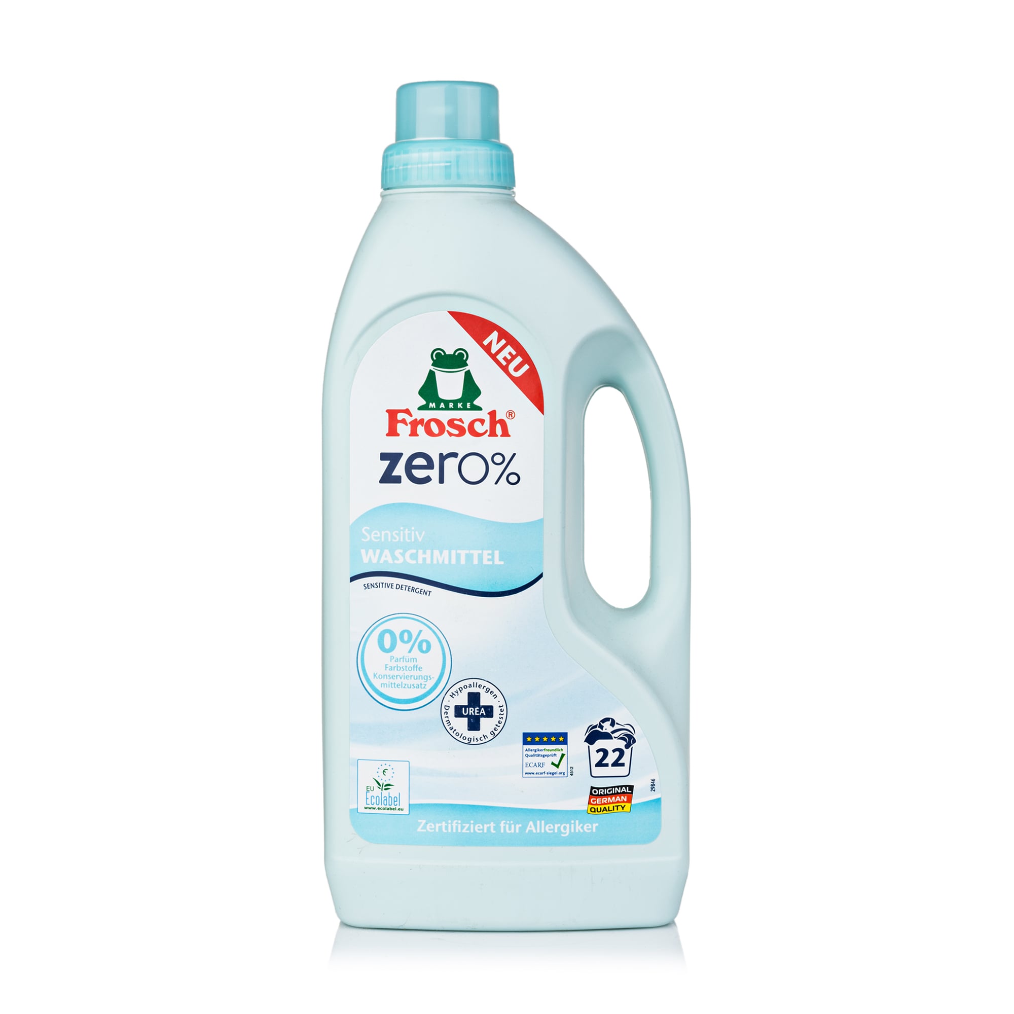 Рідкий засіб для прання Frosch Zero Sensitiv 22 цикли прання, 1.5 л